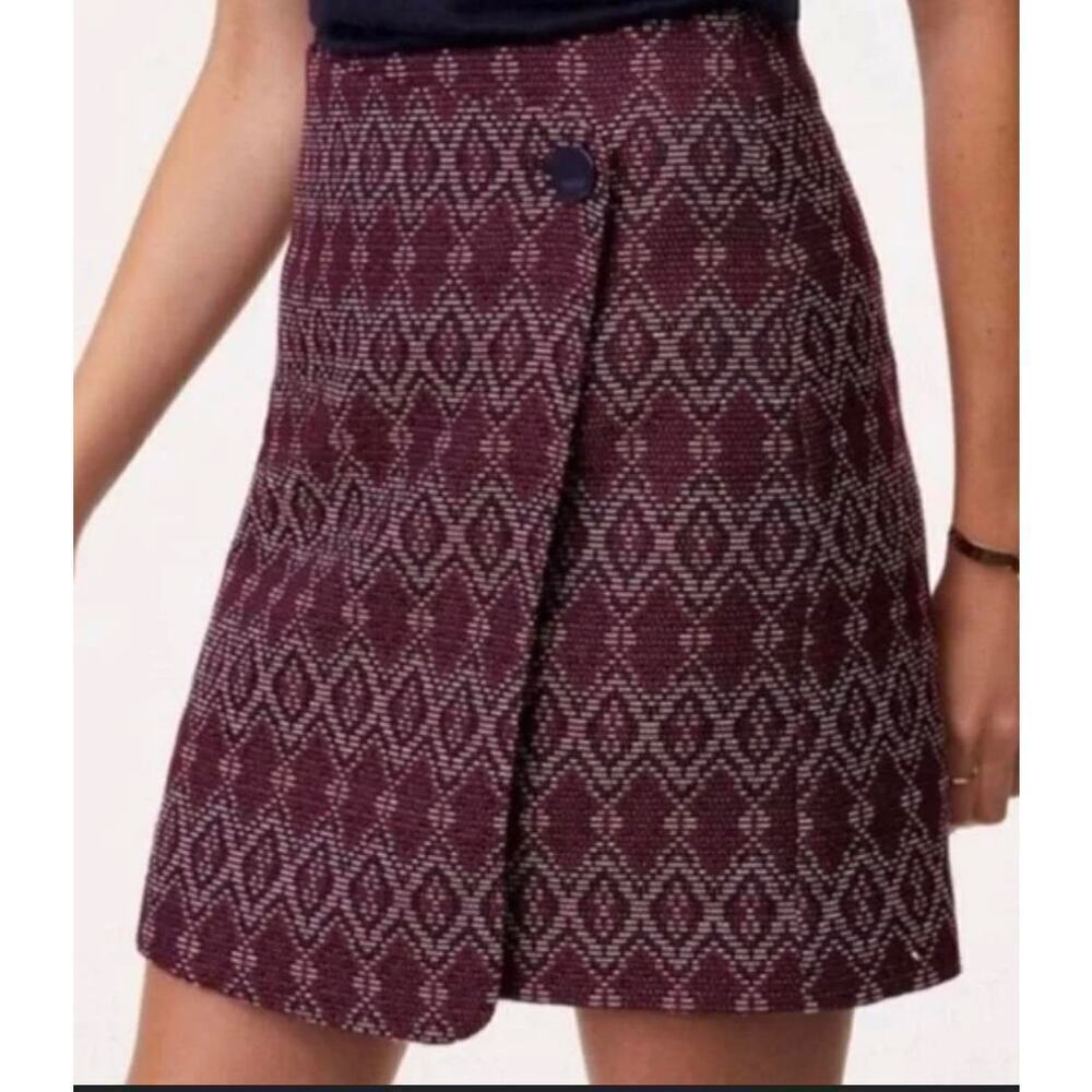 Loft Faux Wrap Tapestry Skirt Women’s Size 4 NWT